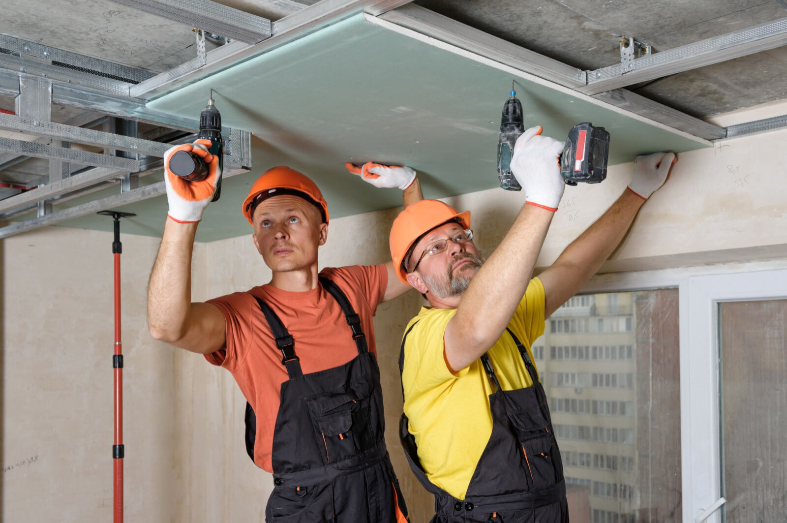 Drywall installation in progress in a Mesa home