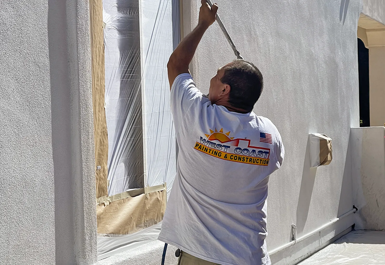 Premium exterior coatings applied to a Mesa stucco home