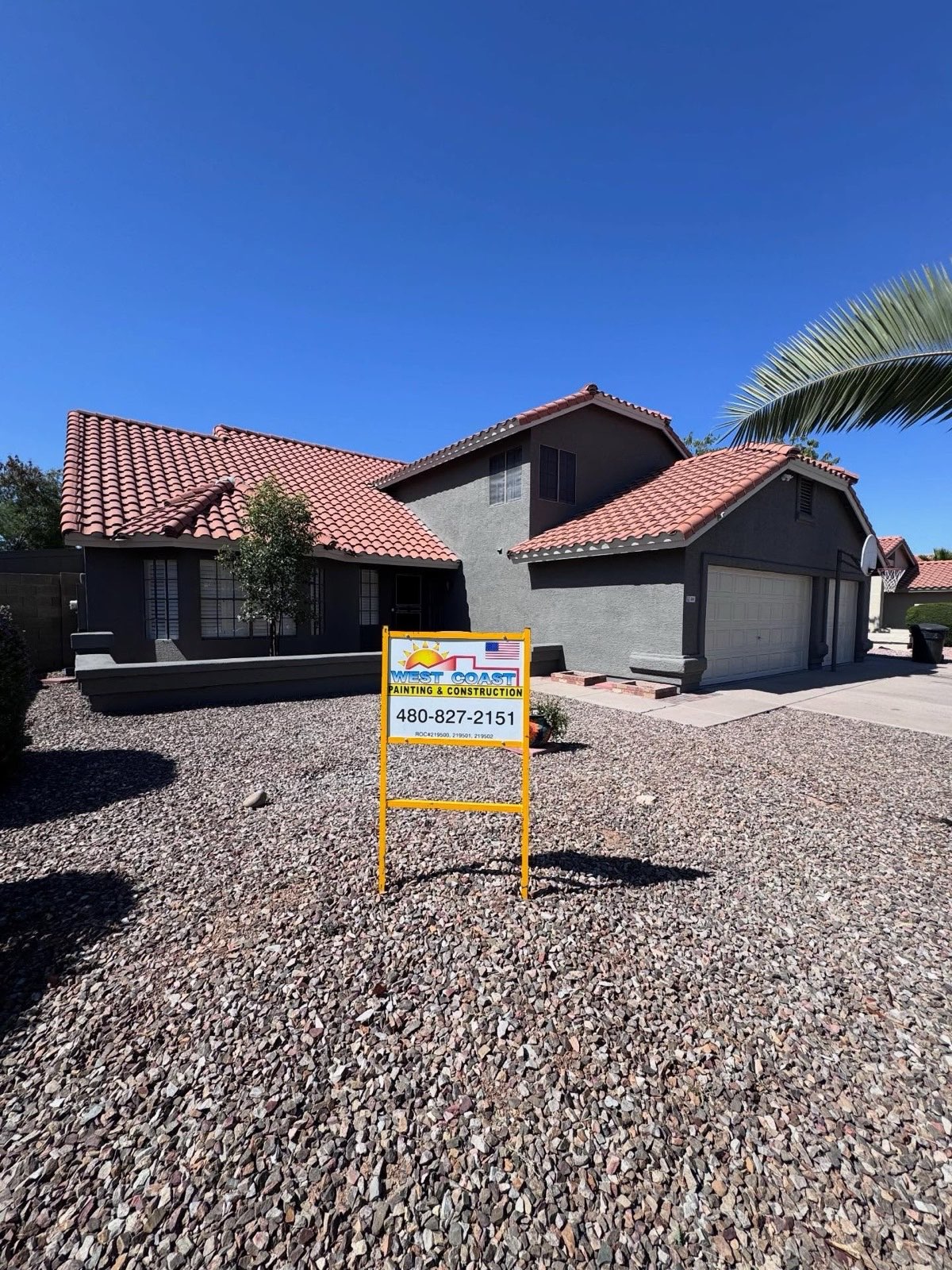 Repainted stucco home in Tempe, AZ