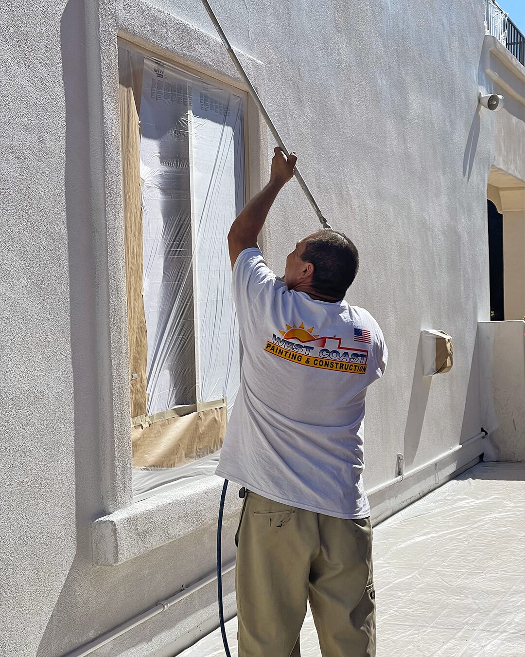 Freshly painted Arizona home exterior under bright sun